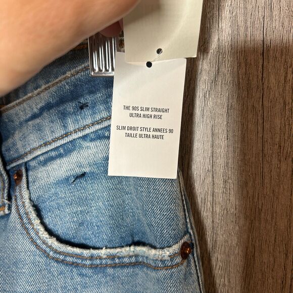 Abercrombie Fitch Jeans 25 Cross Button 90s Slim Straight Ultra High Rise - Picture 5 of 8